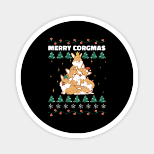 Corgi Christmas Tree Pileup Magnet